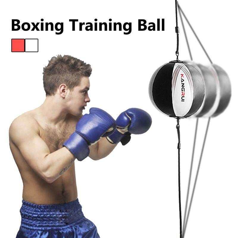 Double End MMA Boxing Training Ball Speed Pouching Bag Gym Exercise Re Flex Tool Black And White