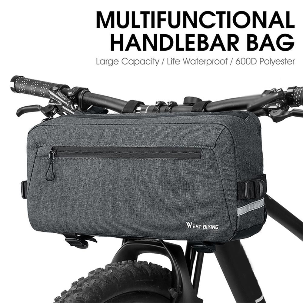 Practical Bicycle Bag Multifunctional Bike Bag Large Capacity Bike Front Storage Bags Anti-drop Wear-resistant Cycling Bag Crossbody Bag