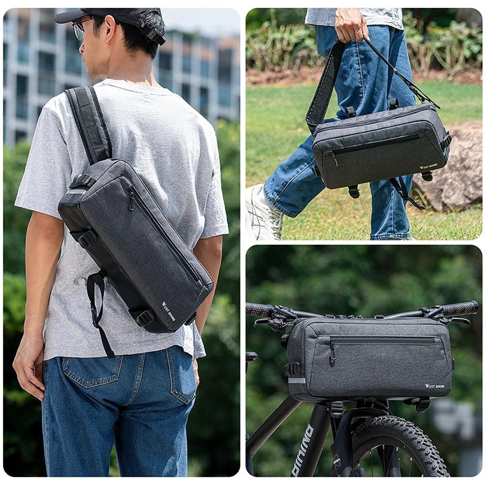 Practical Bicycle Bag Multifunctional Bike Bag Large Capacity Bike Front Storage Bags Anti-drop Wear-resistant Cycling Bag Crossbody Bag