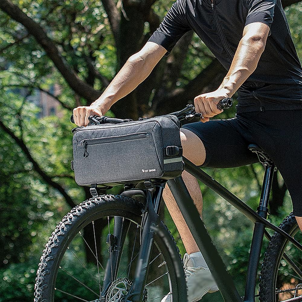 Practical Bicycle Bag Multifunctional Bike Bag Large Capacity Bike Front Storage Bags Anti-drop Wear-resistant Cycling Bag Crossbody Bag
