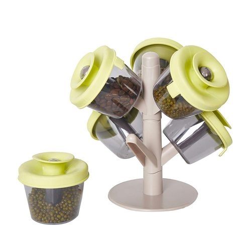 Pop-up Spice Racks With Set Of 6 Round Storage Containers