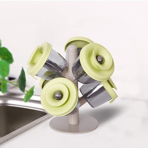 Pop-up Spice Racks With Set Of 6 Round Storage Containers