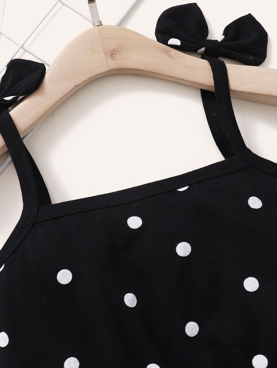 1-5Y Kid Girls Summer Outfit Set Bow Design Sling Tops Tutu Skirt