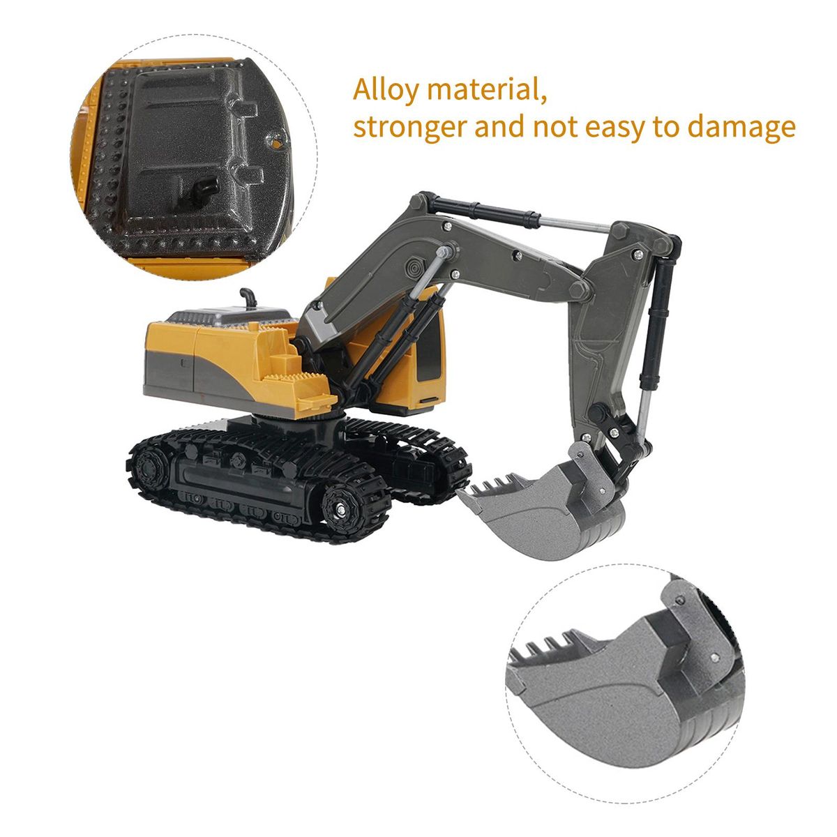 Remote Control Excavator 1/24 RC Excavator 2.4GHz 6CH Construction Vehicles with Alloy Shovel Lights Sounds