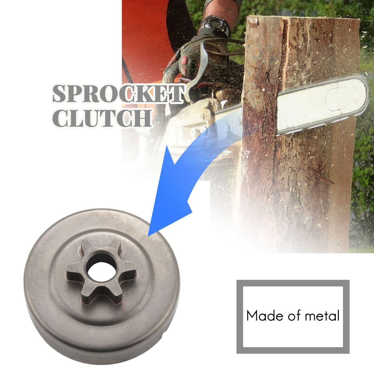 Sprocket Clutch 3/8 Inch For Stihl 017 018 021 023 025 Ms170 Ms180 Ms210 Ms230 Ms250 Chainsaw With Washer E-Clip Kit Replace 1123 640 2003,1123 640 2073