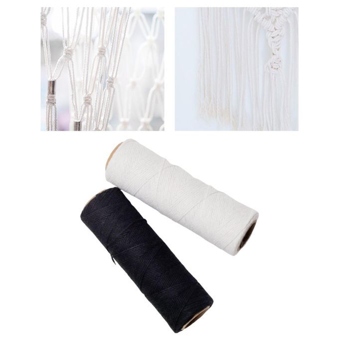 2x Weaving Loom Warp Thread Warping Thread Black White For Rug Crafts