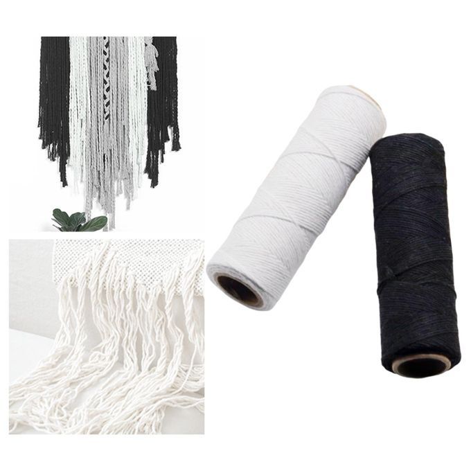 2x Weaving Loom Warp Thread Warping Thread Black White For Rug Crafts