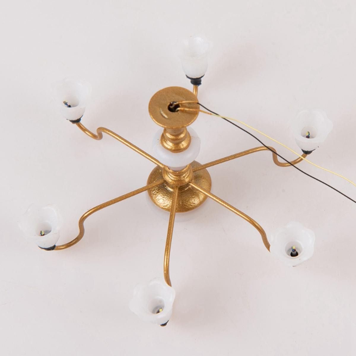 1 Set Ceiling Chandelier Model Light Vintage Miniature