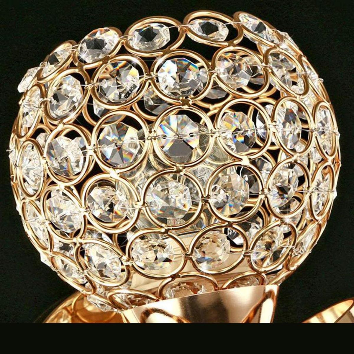 Crystal Wall Sconces Bedroom Wall Lamp Round Modern Bedside Wall Lights Dining Room Hallway Light Fixture E27 Socket (Bulb NOT included)/