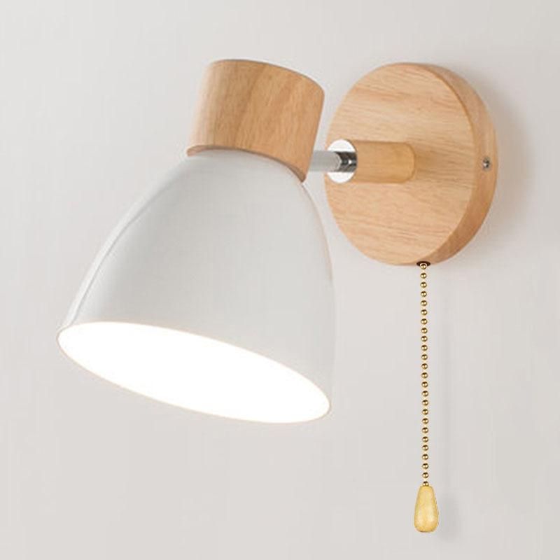 Macaron bedside lamp wall lamp bedroom living room simple aisle led personality creative balcony restaurant staircase wall lamp Without light source White with zip switch