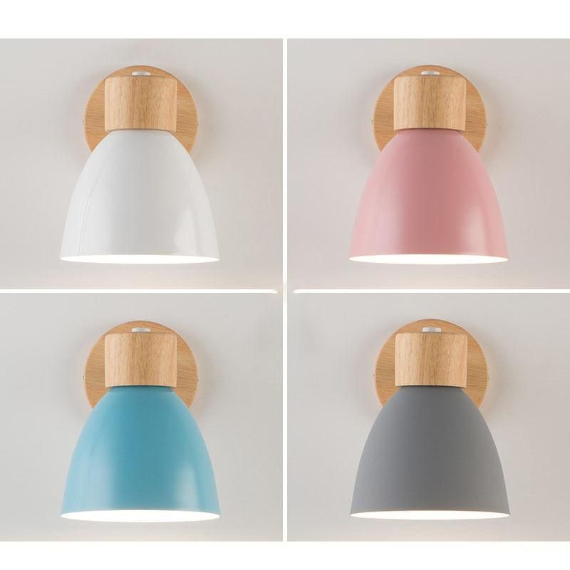 Macaron bedside lamp wall lamp bedroom living room simple aisle led personality creative balcony restaurant staircase wall lamp Without light source White with zip switch