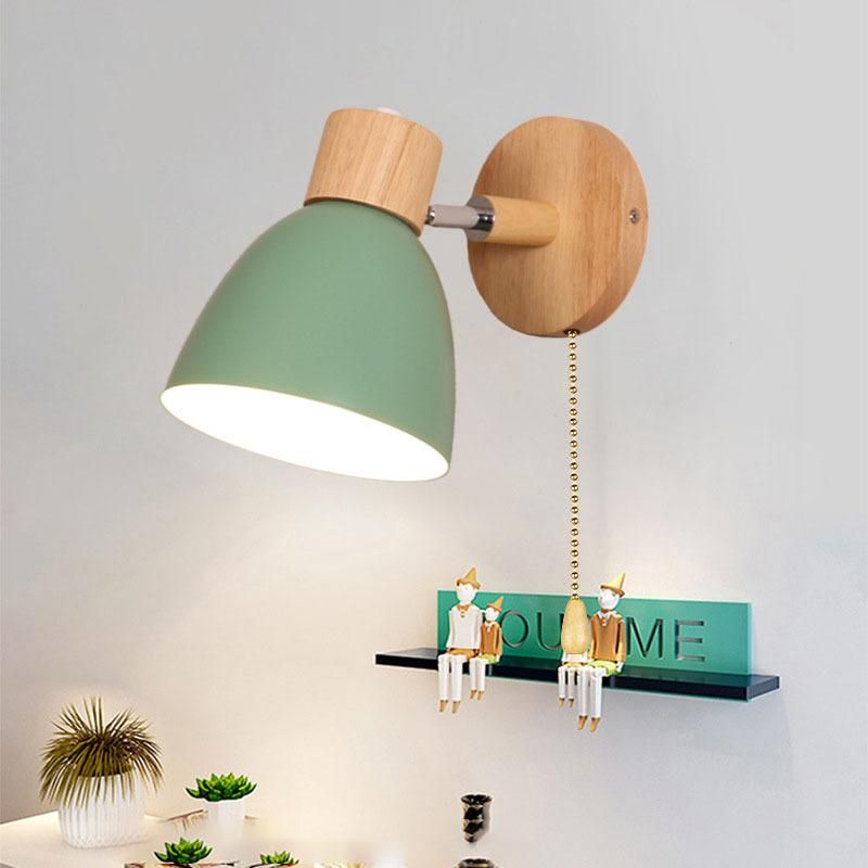 Macaron bedside lamp wall lamp bedroom living room simple aisle led personality creative balcony restaurant staircase wall lamp Without light source White with zip switch