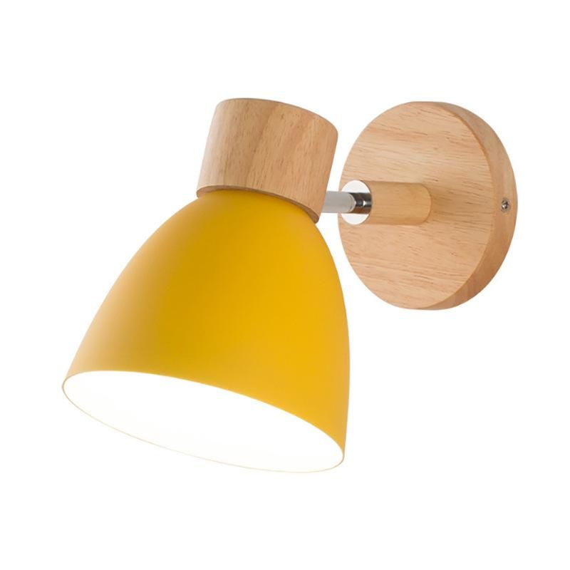 Macaron bedside lamp wall lamp bedroom living room simple aisle led personality creative balcony restaurant staircase wall lamp Without light source White with zip switch