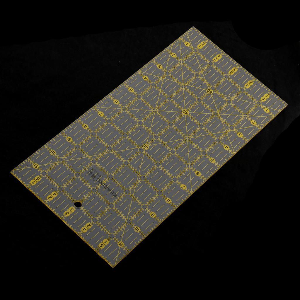 Grid Design Rectangle Acrylic Ruler Quilt Patchwork Template Quilting