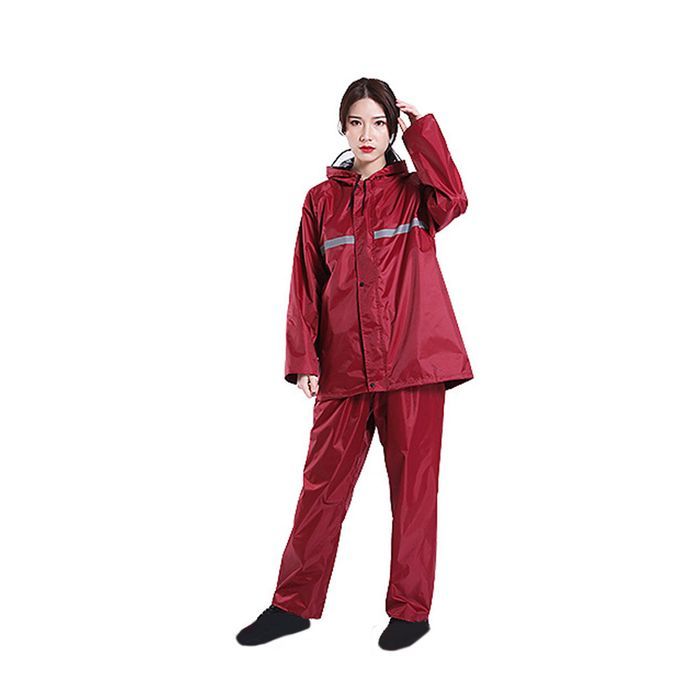 Women Raincoats Suit With Hood Work Reflective Rain Wear Rain XXXL Red