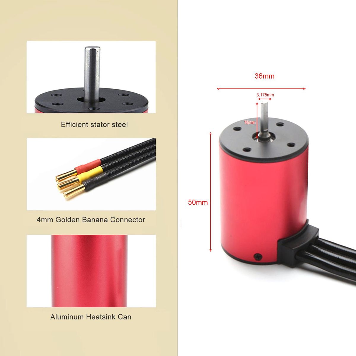 S3650 4300KV Brushless Motor 60A Brushless ESC XT60 Plug Programming Card Replacement for 1/8/1/10 Tamiya Car