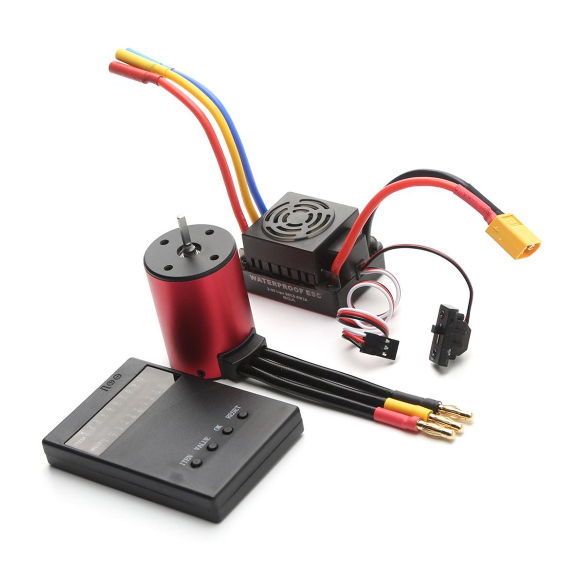 S3650 4300KV Brushless Motor 60A Brushless ESC XT60 Plug Programming Card Replacement for 1/8/1/10 Tamiya Car
