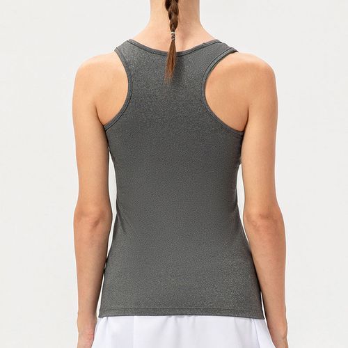 Womens Fitness Tank Top Running Vest Casual Gym Sleeveless Sportswear（Gray）