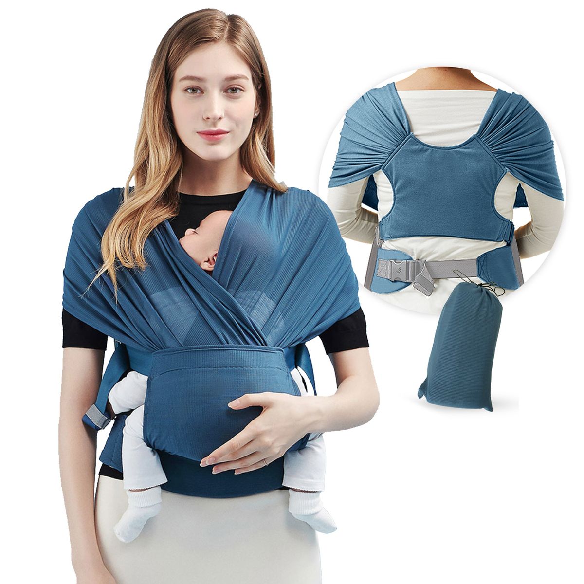 Baby Wrap Carrier Breathable Infant Sling For Babies Girl And Boy Adjustable Baby Bags Baby Carriers Wraps Baby Sling Wrap Black