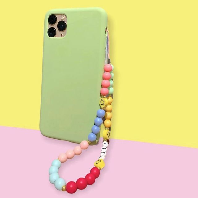 New Colorful Acrylic Bead Smile Mobile Phone Chain Charm