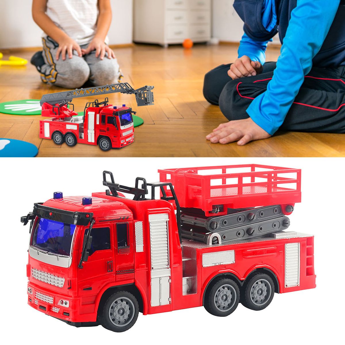 Remote Control Electric Spray Water Fireman Fire Truck Car-