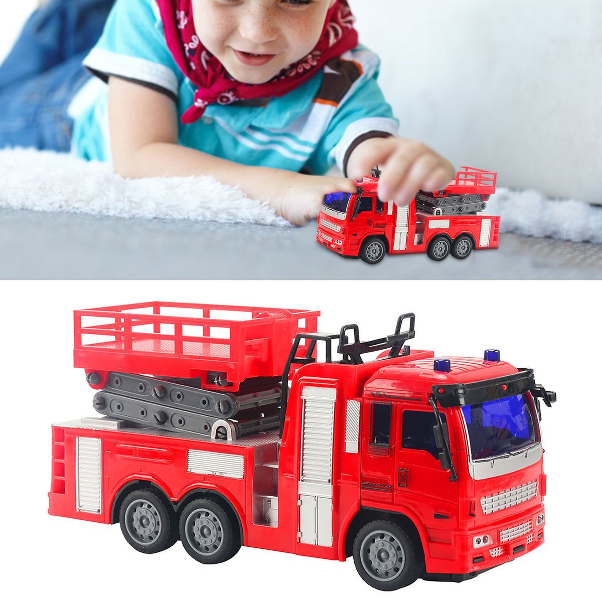 Remote Control Electric Spray Water Fireman Fire Truck Car-