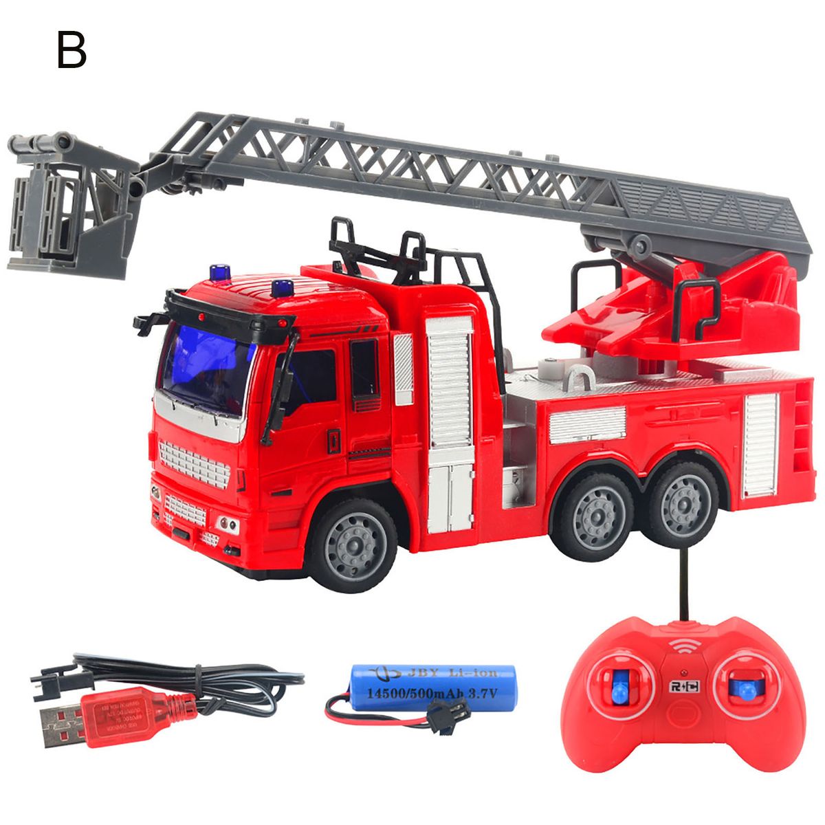 Remote Control Electric Spray Water Fireman Fire Truck Car-