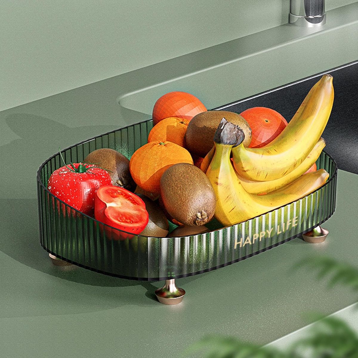 Skincare Product Organizer Light Luxury Vanity Tray Elegant for Makeup Atrovirens