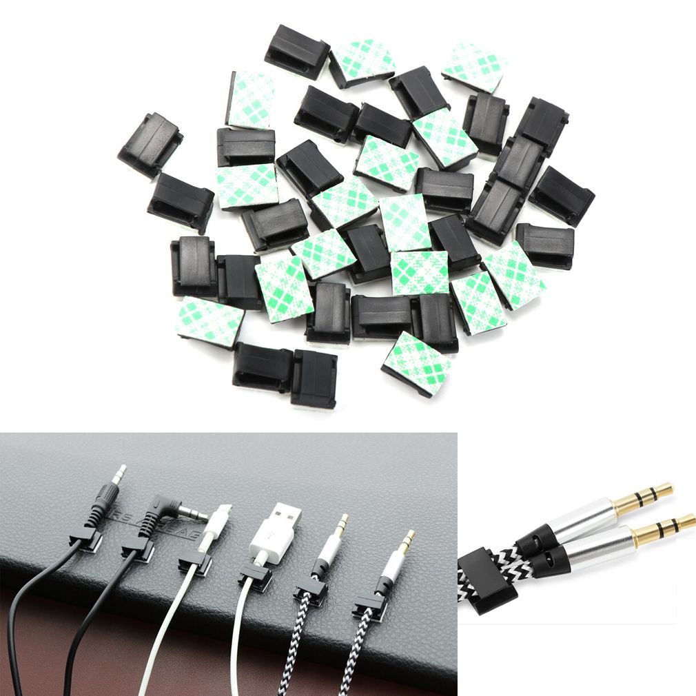 10pcs ADHESIVE CABLE WIRE ORGANIZER CLIPS