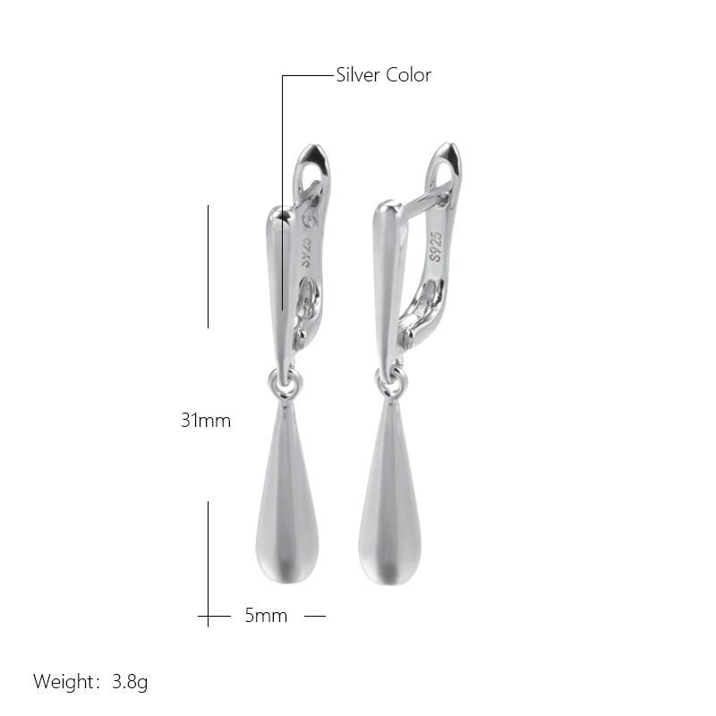 Kinel Hot Fashion Glossy Dangle Earrings 585 Rose Gold Simple Water Drop Long Earrings For Women High Quality Daily Fine Jewelry