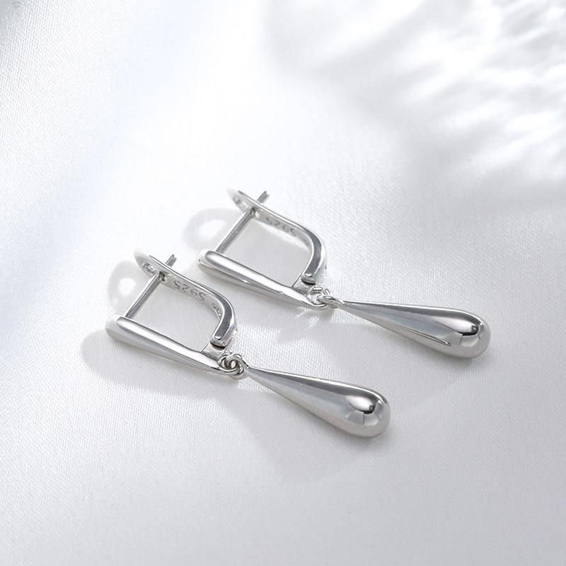 Kinel Hot Fashion Glossy Dangle Earrings 585 Rose Gold Simple Water Drop Long Earrings For Women High Quality Daily Fine Jewelry