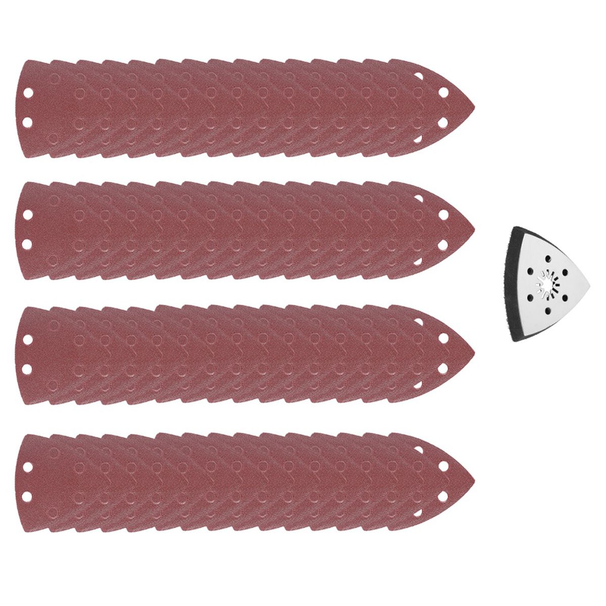 61pcs 90mm 6 Holes Triangle Sanding Pad Sand Paper