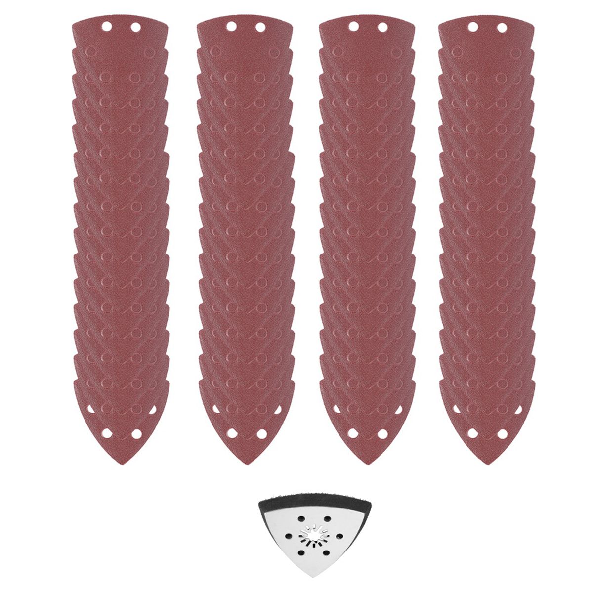61pcs 90mm 6 Holes Triangle Sanding Pad Sand Paper