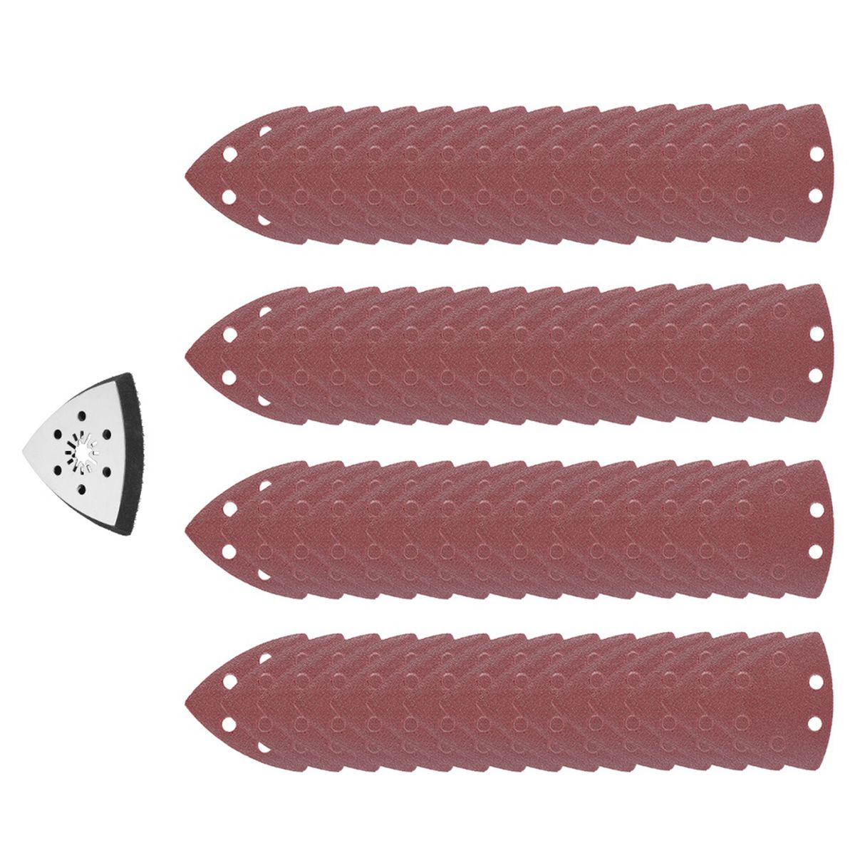 61pcs 90mm 6 Holes Triangle Sanding Pad Sand Paper