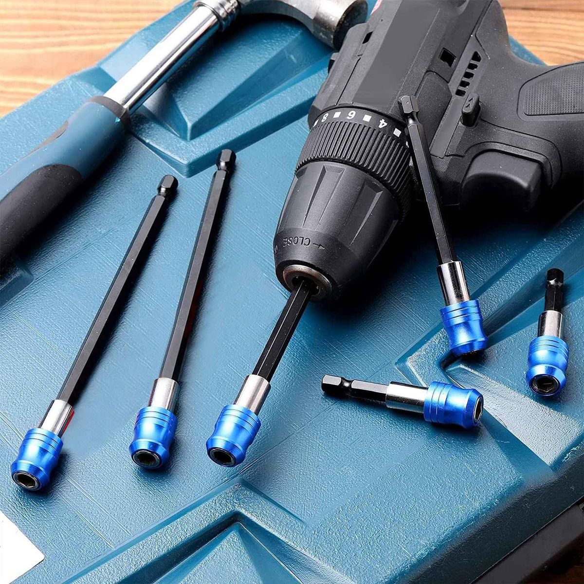 6-Piece Drill Extension Quick Release Magnetic Screwdriver Bit Base 14 Inch Hex Drill Extension Quick Release Set