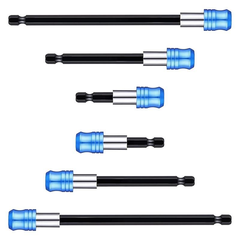 6-Piece Drill Extension Quick Release Magnetic Screwdriver Bit Base 14 Inch Hex Drill Extension Quick Release Set