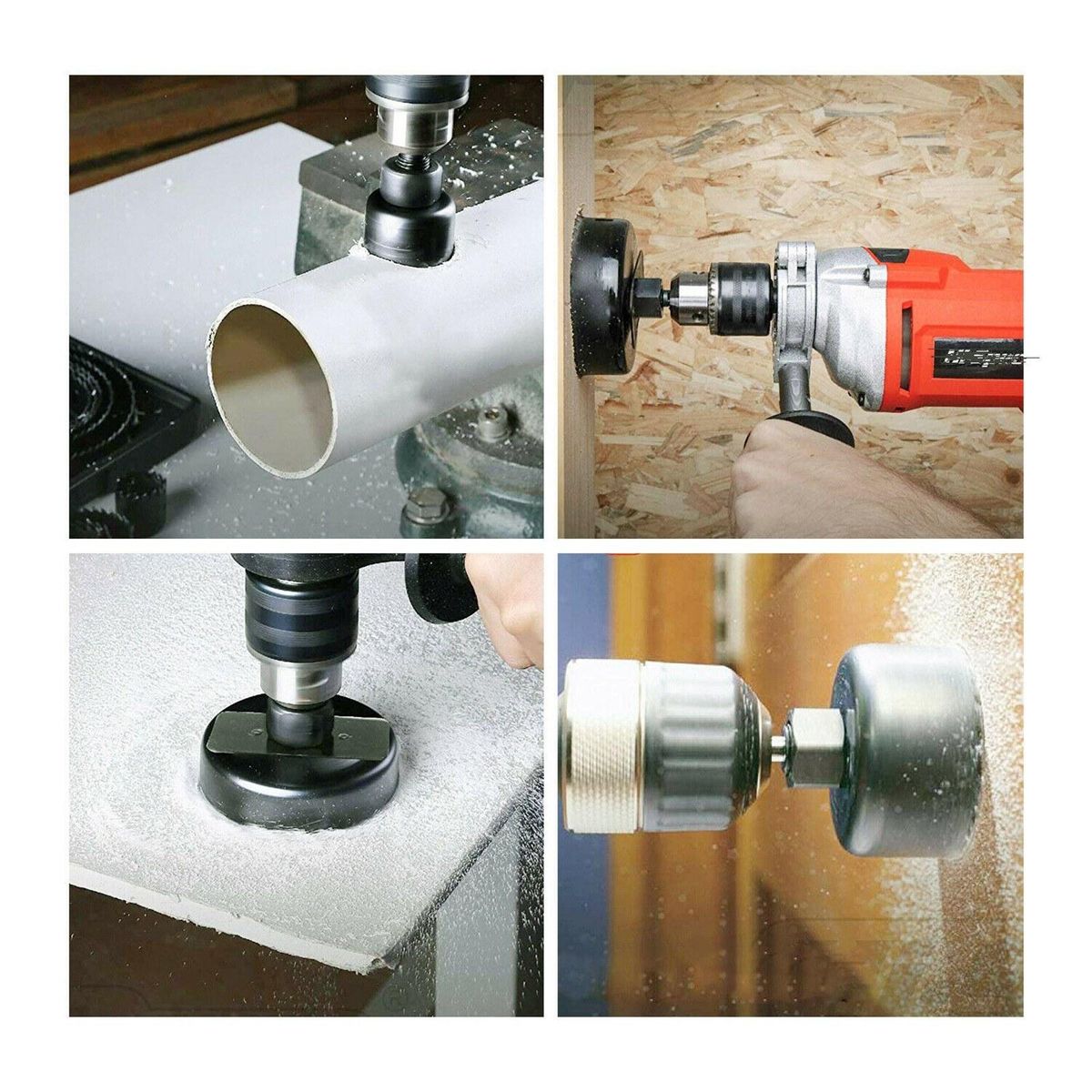 12Pcs Carbon Steel Hole Saw Kit 3/4'' to 2 1/2'' Wood Metal Round Hole Drilling Cutting