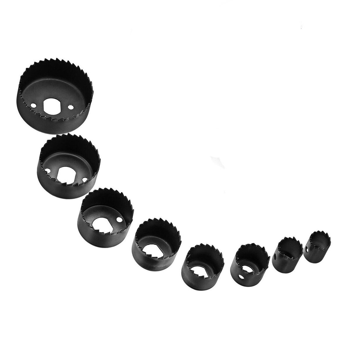12Pcs Carbon Steel Hole Saw Kit 3/4'' to 2 1/2'' Wood Metal Round Hole Drilling Cutting