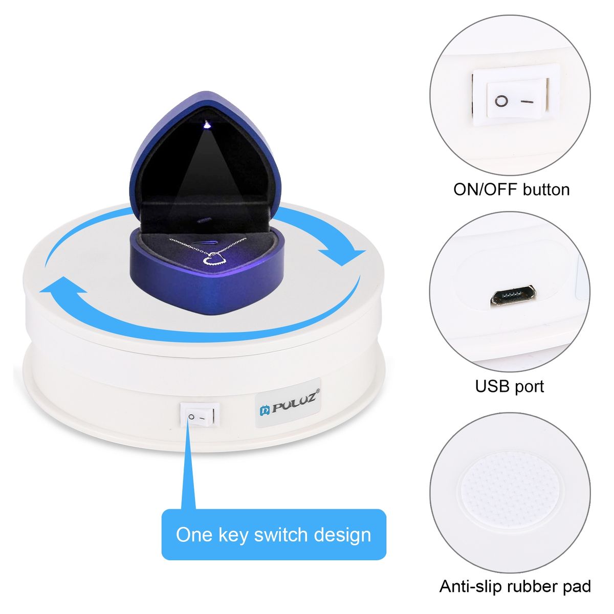 PULUZ 15cm USB Electric Rotating Turntable-...