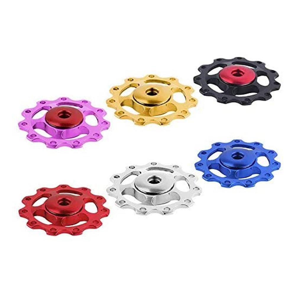 11T MTB Bicycle Rear Derailleur Jockey Wheels Jockey Wheel Ball Bearing Front Derailleur Guide Pulley, Blue