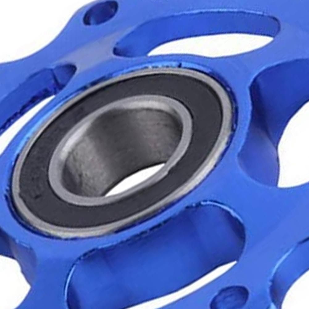 11T MTB Bicycle Rear Derailleur Jockey Wheels Jockey Wheel Ball Bearing Front Derailleur Guide Pulley, Blue