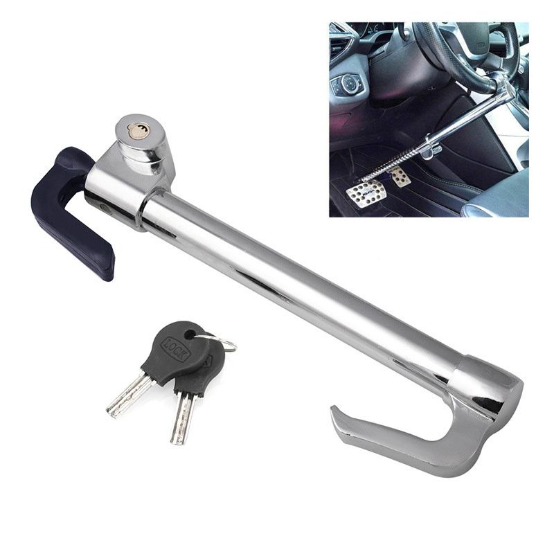 Car Steering Wheel Lock Security Anti-theft Pedal Lock Retractable Double Hook Automobile Clutch