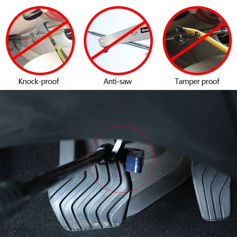Car Steering Wheel Lock Security Anti-theft Pedal Lock Retractable Double Hook Automobile Clutch