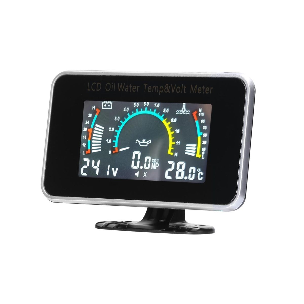 3-in-1 Car LCD Meter Digital Oil Pressure Voltage Water Temperature Gauge Universal Instrument 9-36V for Car Truck SUV RV