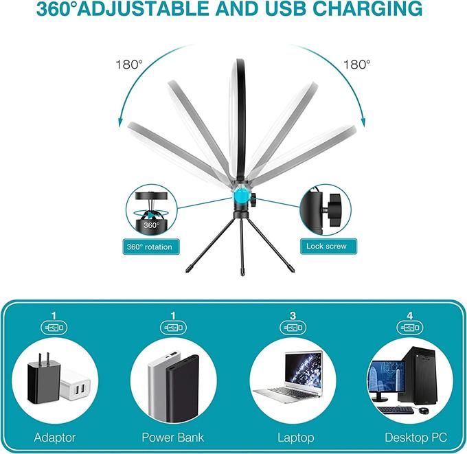 26 cm photo stand LED light tripod ring light Youtube live video studio FH-019 selfie light