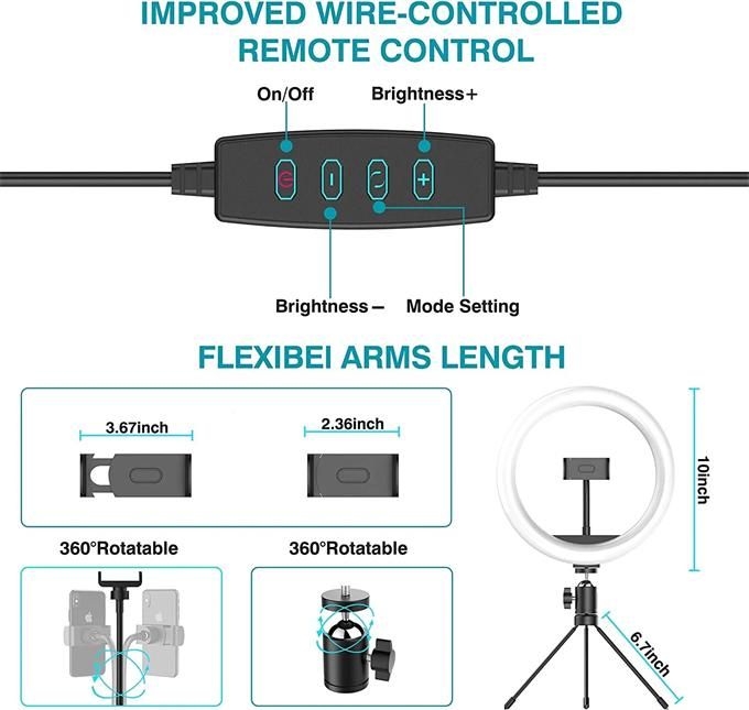 26 cm photo stand LED light tripod ring light Youtube live video studio FH-019 selfie light