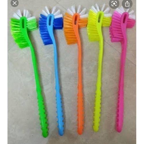 5 Pcs Handle Toilet Cleaning Brush  Sided Curve