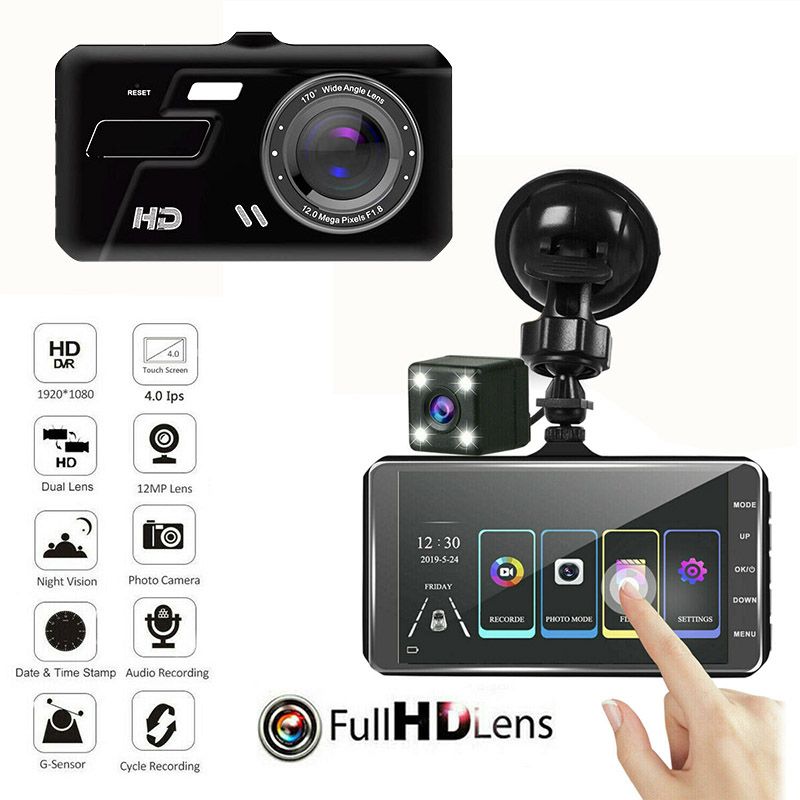 Touch Car Camera Recorder Dual Front And Rear Hd 1080p Dash