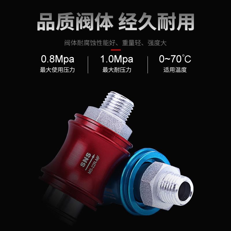 SNS Shenchi Pneumatic Hand Slide Valve Exhaust Valve Slide Switch Hand Push Valve External Thread Pneumatic Push Pull Hand-Operated Valves
