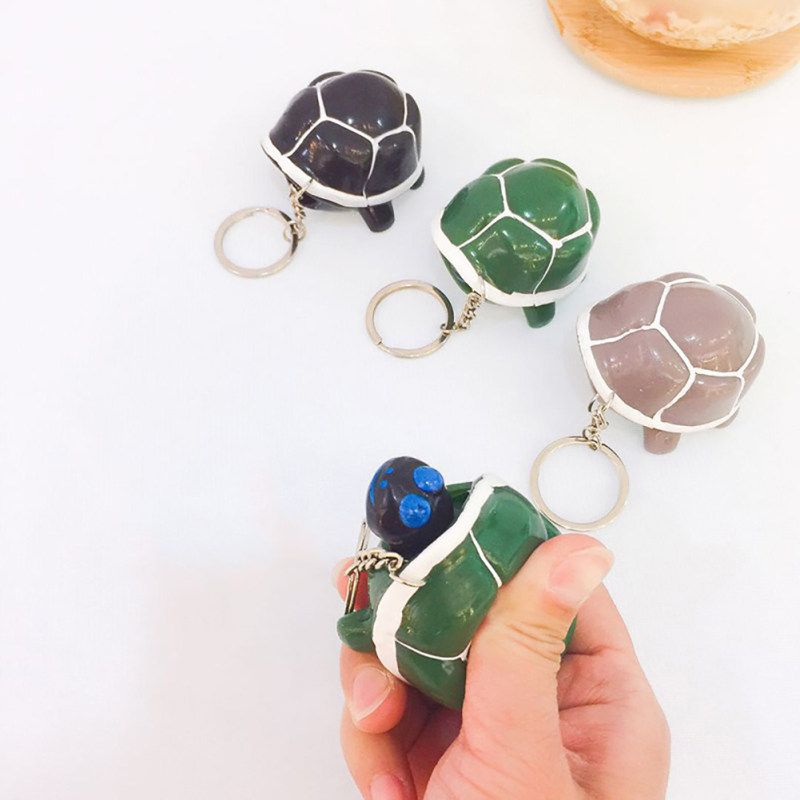Lovely PVC Pop Out Head Turtle Squeeze Stress Relieve-Black